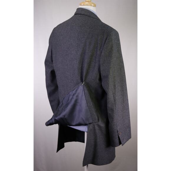 Edgar Pomeroy Bespoke Gray Cashmere Flannel Double Breasted Blazer 44XL - Picture 8 of 10